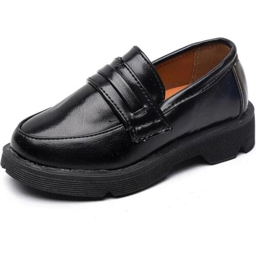 Boys Girls Leather Shoes for Kids Wedding Show School Dress Flats Shoes Light Classic Children Performance Loafer Moccasins