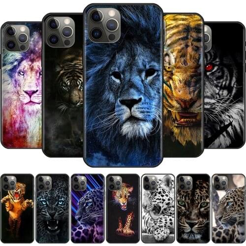 Lion Alpha Male Tiger For Apple iPhone 11 12 Pro Max SE 2020 7 8 Plus XR Soft Phone Case X XS 6 6S 5 5S Silicone Back Cover Capa