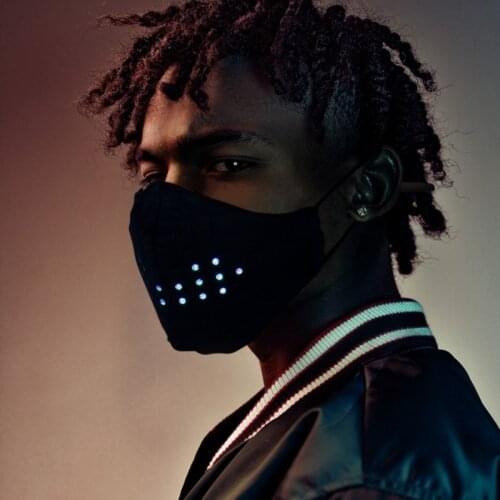 Halloween Christmas Voice Control Mask Dynamic Talking Faux Face Mask Breathable Rubber Elastic Ear Loop DJ Rave Party