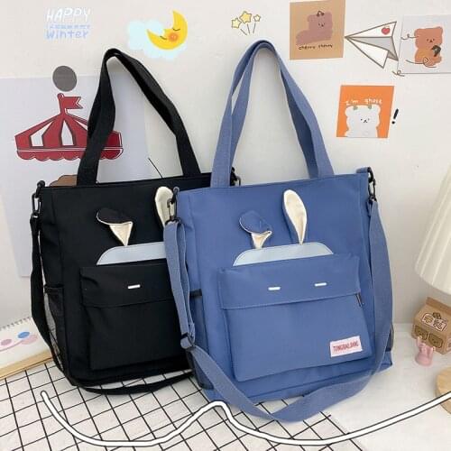 Multi-function Handbags Rabbit ears Cloth Totes Casual Shoulder Bag Nylon Foldable Shopping Women Eco ReusableB Shopper Bags