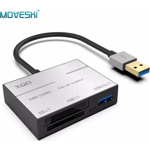 Moveski 5212B XQD 2.0 USB 3.0 Card Reader HighSpeed Aluminum Alloy SD Flash Memory Card Reader for Sony G SeriesUSB Mark Card