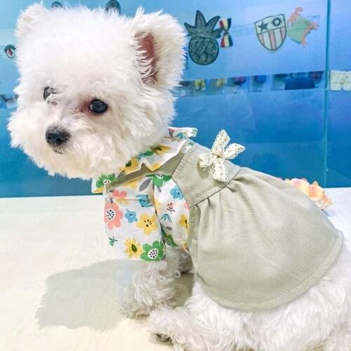 New Dog Dress Cat Skirt Spring Autumn Pet Apparel Puppy Yorkies Pomeranian Shih Tzu Poodle Bichon Schnauzer Clothing Garment XS