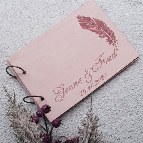 Feather Pen Wedding Guest Book Wedding guest book alternative, Wood wedding guest book, Wedding guestbook Personalized guestbook