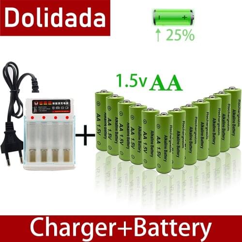 100% New Brand 3800mah 1.5V AA Alkaline Battery AA rechargeable battery for Remote Control Toy Batery Smoke alarm with charger