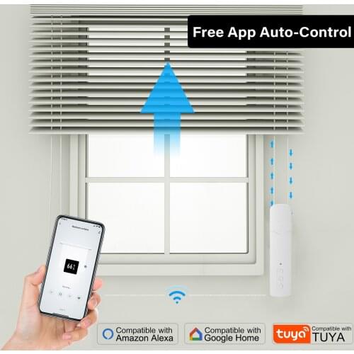 TuyaWiFi TM616EGWT Smart Pull Bead Curtain Motor Remote Controller Smart Home Curtain Motors APP/Voice Control Alexa Google Home