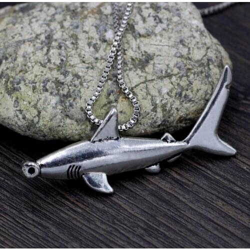 Vivid Hammer head Sea Animal Shark Pendant Necklace Charm Jewelry