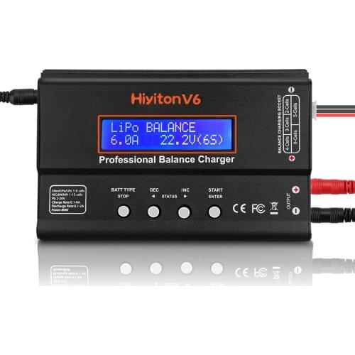Hiyiton V6 80W Lipo Charger For Lilon Life Nicd Nimh PBM SLA Lipo Battery Discharger Professional Balance Charging For Rc Toys