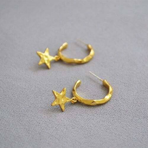 Korean Gold Star Earrings For Women Girl Fashion Statement Star Stud Earrings Set Jewelry