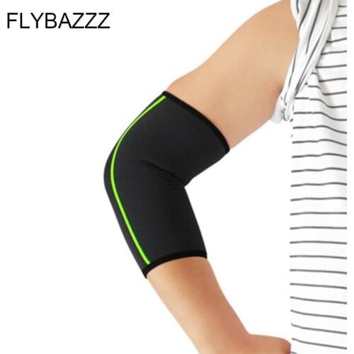 FLYBAZZZ 1Pcs Elbow Support Sleeve Elbow Protector Weightlifting Volleyball Tennis Arm Brace Elbows Pads Basketball Running Pad