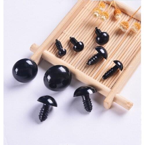 100Pcs 6-16mm Plush Doll Toy Bear Black Plastic Screw Eyes Materials DIY Craft Supplies Stuffed Toys Eyeballs Decor Accessories