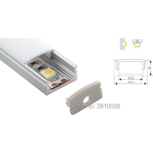 100 X 2M Sets/Lot Flat U type led aluminium extrusion and anodized silver aluminum profile for led ceiling wall lights