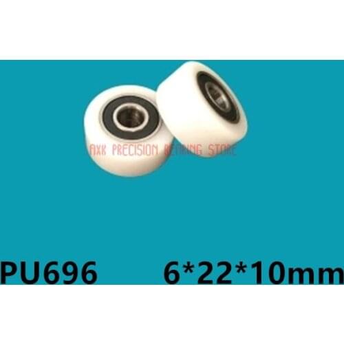 2021 Hot Sale Limited 10pcs Double Bearing Plastic 696 Thicker Roller Nylon Pom Miniature 6*22*10mm Shaft