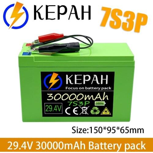 24V 30ah 7s3p 18650 batterie au lithium batterie 29v30000mah velo electrique cyclomoteur electrique au lithium ion batterie