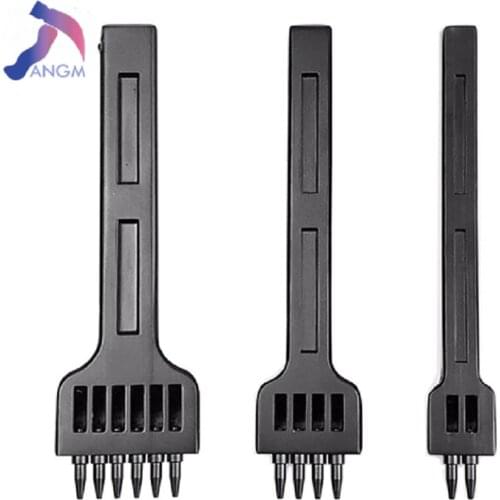 3Pcs/lot DIY Leathercraft Tools 3/4/5/6mm Leather Hole Punches Stitching Punch Tool 4+5+6 Prong Tools for Leather Belt