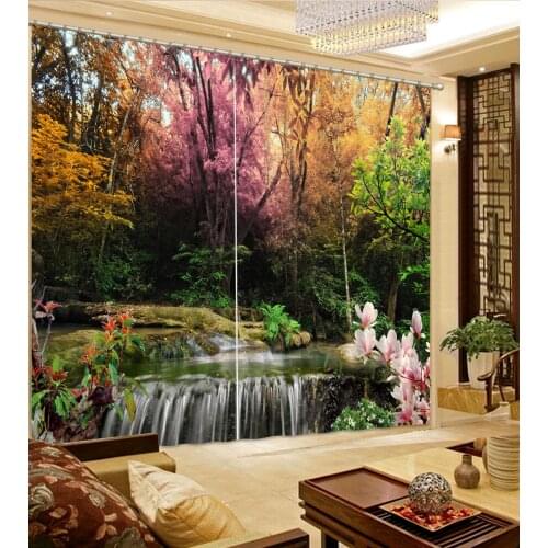 3D curtains customize beautiful scenery window curtain bed room long curtain for the living room Home Decoration