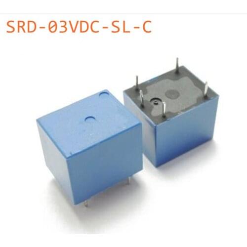 Free Shipping 5pcs 3VDC 250 VAC Power relay PCB Type T73-3V 5 feet SRD-03VDC-SL-C 10A
