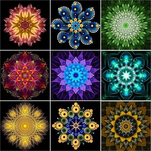 AZQSD Full Drill Diamond Art Painting Mandala Cross Stitch Handicraft Diamond Embroidery Flower Mosaic Rhinestones Home Decor