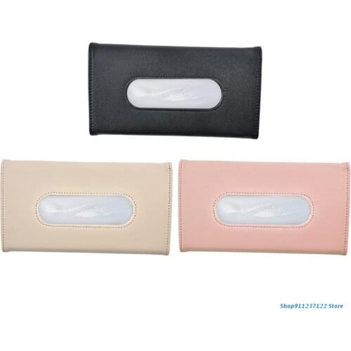 P82B Car Visor Tissue Mask Case Napkin Storage Box Dispenser Auto Accessories