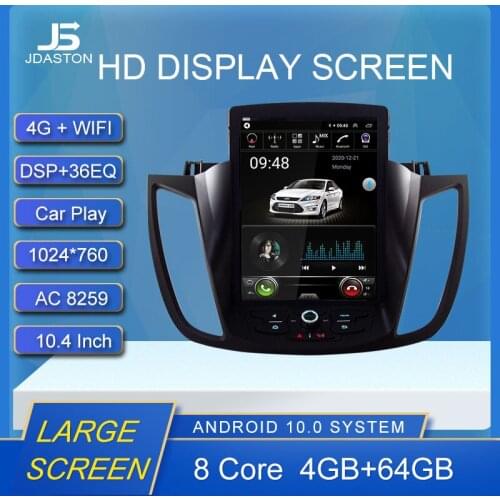 10.4" Android 10 Car Multimedia Player For Ford Kuga 2 Escape 3 2012 - 2019 2 Din Car Radio GPS Navigation Stereo Autoaudio