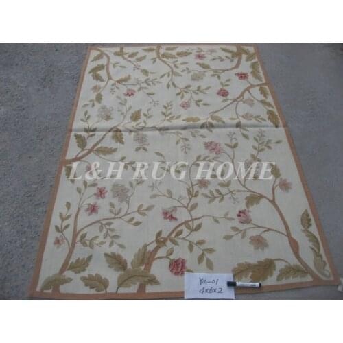 Free Shipping 4'X6' French Woolen Aubusson rug handmade 100% New Zealand wool rugs and carpets wholesale & Retail rug store