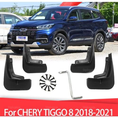 Mudguards For CHERY TIGGO 8 2018-2021 Fender Front Rear Mud Flaps Guard Splash Car Accessories 2018 2019 2020 2021