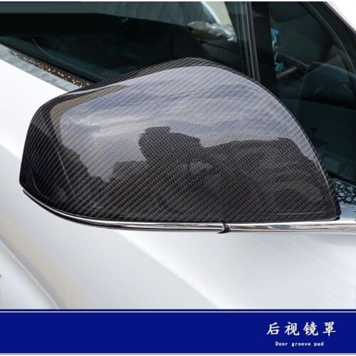 For Tesla Model X 2016-2019 Rear View Side Mirror Cover Case Trim ABS Carbon Fiber Style Car Rearview Mirror Protector