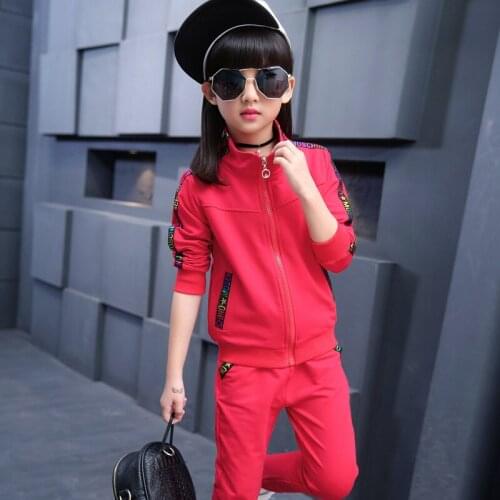 2020 WINTER Girls Clothes Set Teenager Kids Clothing Children Sports Suit Long Sleeve jacket + pants Tracksuit 6 8 10 12 Years