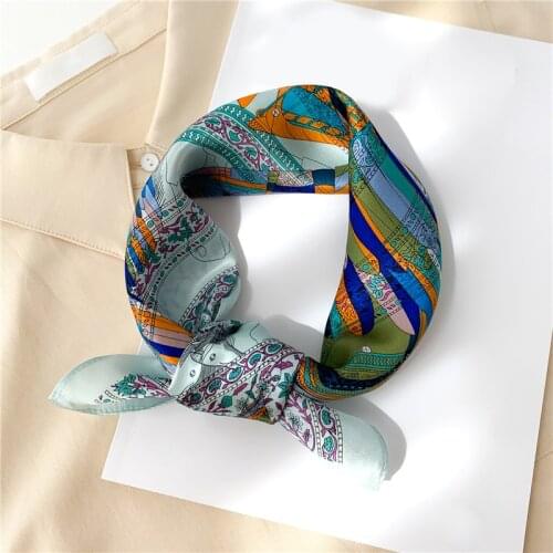 Design Real Silk Scarf Women Small Neck Hairband Print Square Scarves Female Foulard Bandana Kerchief 2021 Spring Summer New