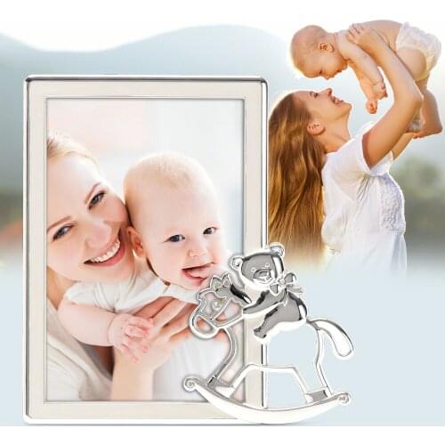 Teddy Bear Enamel Baby Picture Frame- Baby Birthday Gifts/New Born Baby Gifts 4x6 photo