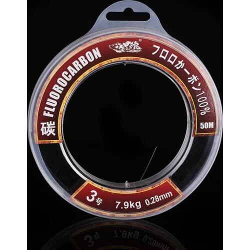 Super Strong 50M 100m 100% Fluorocarbon Fishing Line Leader line for Braid Fishing Line Quality Fly Fishing Line Monofilament