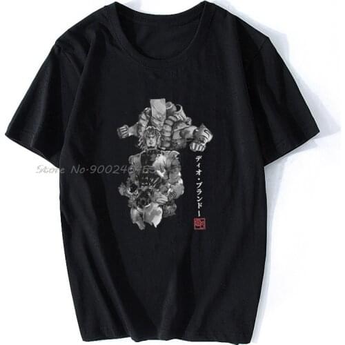 Print Camiseta Za Warudo Sumi-e - Mens Apparel Women Clothing T-shirt Cotton Tees Tops Anime Harajuku