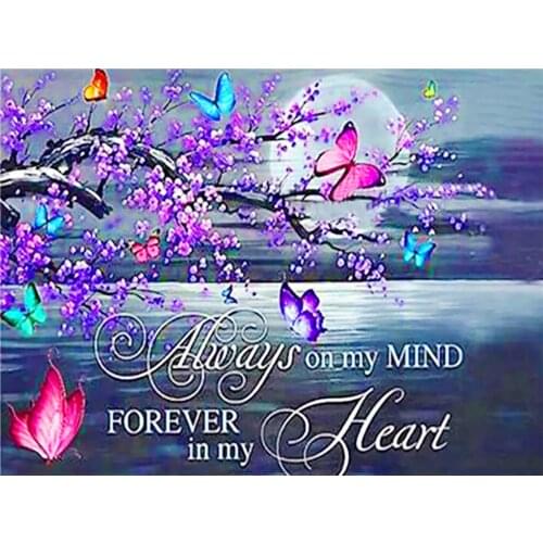 HJMGL DIY 5D Diamond Painting kit Full Diamond Moon Butterfly Tree Embroidery Diamond Mosaic Art Home Wall Decoration Gifts