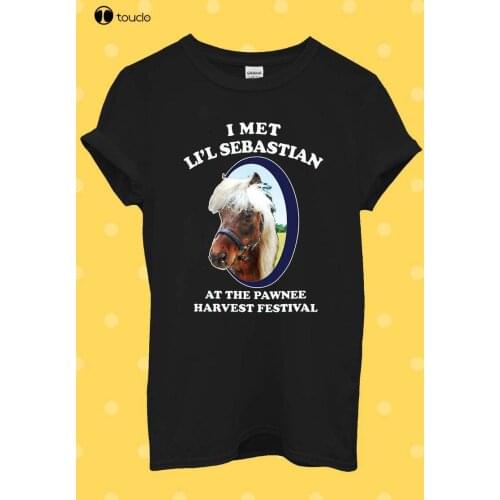 I Met Lil Sebastian Pawnee Harvest Festival Television Parks And Recreation T Shirt Men Baggy Boyfriend Shirt Cotton Unisex