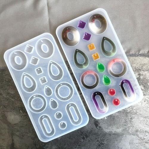 DIY pierced earring pendant silicone mold decoration tool UV resin jewelry pottery clay accessory mold