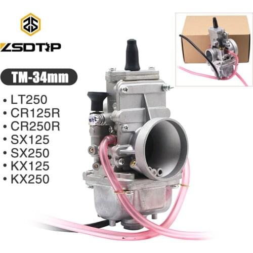 ZSDTRP Carburetor TM34 34mm Mikuni Carburetor 2T 4T For HONDA LT250 CR125R CR250R For KTM SX125 SX250 For KAWASAKI KX125 KX250