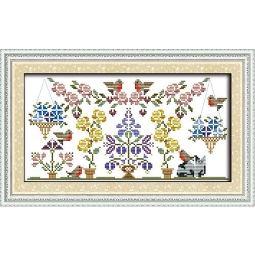 Flowers Fruit And Birds DIY Painting 11CT Counted Print On Canvas DMC 14CT Chinese Cross Stitch Kits Embroidery Needlework Sets