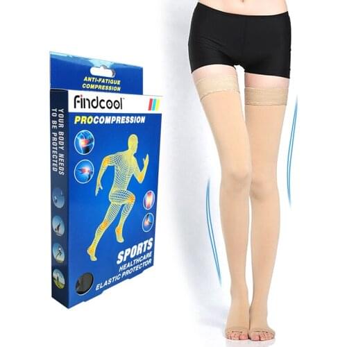 Findcool compression Recovery Thigh Sleeve (1 Pair) Medical Support Hose Thigh High Compression Stockings Y8801
