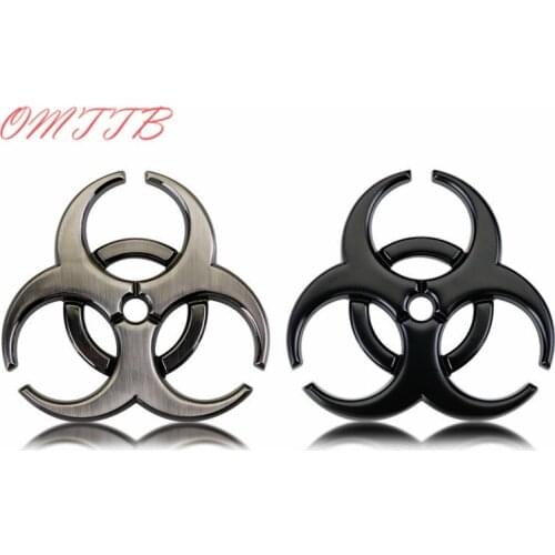 3D Metal Biohazard Car Emblem Car Stickers Decoration BIOLOGICAL HAZARD Decals Accessories Car Styling
