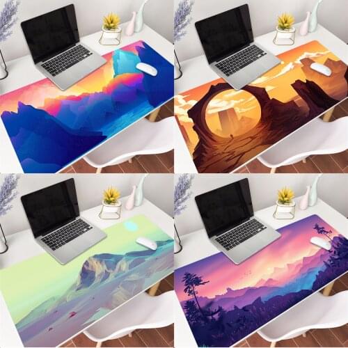 Minimalist Landscape mountains seance Non Slip PC Lock Edge Speed Control Laptop Keyboard Mat Size for 30x80cm 300x900x2mm