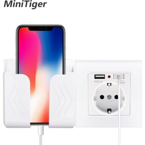 Minitiger Wall Socket Phone Holder Smartphone Accessories Stand Support For Mobile Phone Apple Samsung Huawei Phone Holder