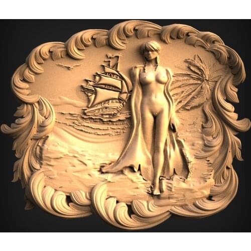 STL Model Panno for CNC Router 3D Printer Artcam Aspire Bas Relief (Nude Women)