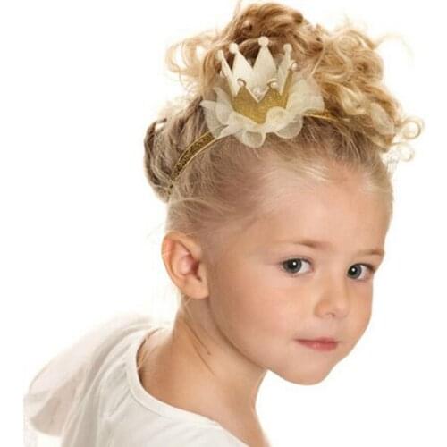 Fashion Newborn Mini Felt Crown With Glitter Elastic Headband For Girls Hair Accessories Handmade Luxe Baby Headbands