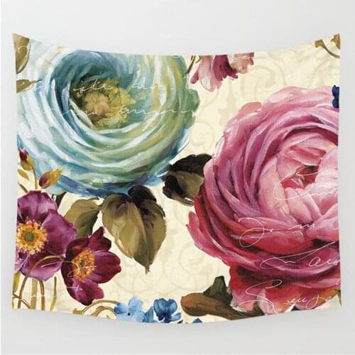 2021 New Printed Flower Rose Tapestry Wall Hanging Tapestry