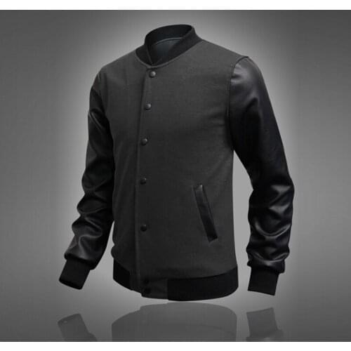 2015 New Men Sweater Collar Sweater Personalized Baseball Stitching Clothes Men Jackets Size M-2XL