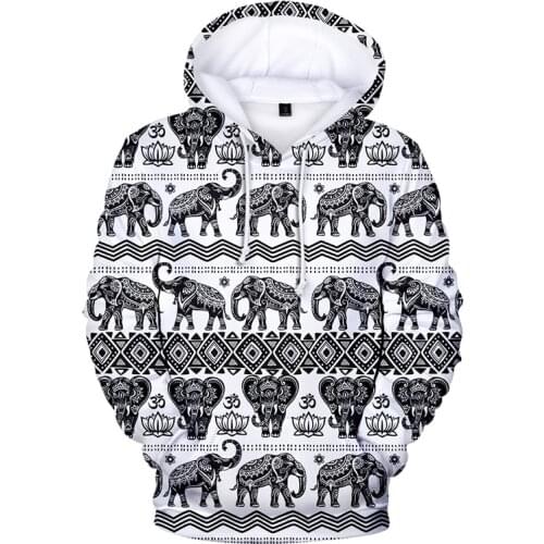 New Fashion Harajuku Indian Elephant 3d Hoodies Pullover Men Women Hoodie Tops Long Sleeve Hooded Sweatshirts Streetwear Clothes