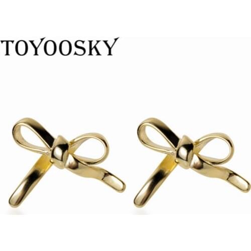 New Design Real 925 Sterling Silver Bow Knot Shape Earrings Stud for Girls Women Pretty Brand Sterling Silver Party Jewelry