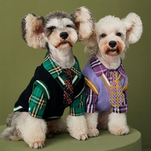 Pet Dog Autumn Winter ClothesTeddy Schnauzer New Style Puppy Clothes Sleeveless Vest Sweaters