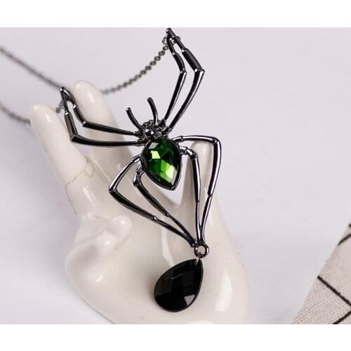 Gothic Retro Necklace Creative Diy Spider Pendant Sets For Men/Women Dance Party Alloy Clavicle Chain Halloween Jewelry Gifts