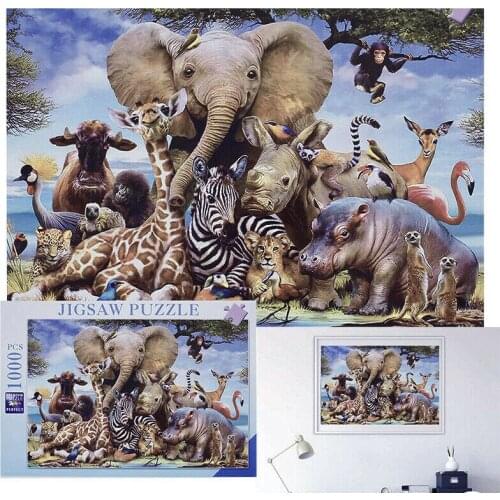 1000 Pieces Jigsaw Puzzles Animals World Puzzle Learning Toys for Kids Adults