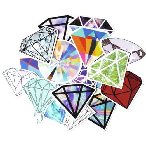 TD ZW 18Pcs/lot Transparent Diamonds Design Stickers For Snowboard Car Laptop Luggage Skateboard Motorcycle Decal Toy Sticker